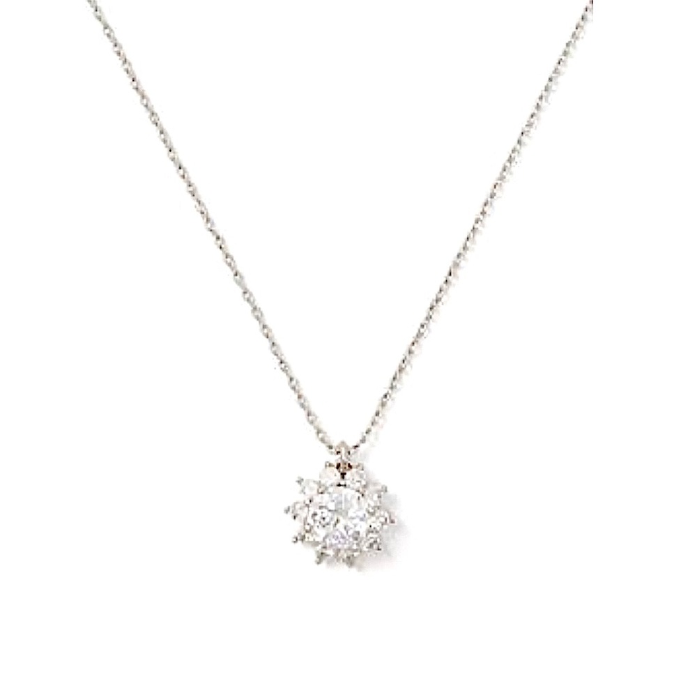 Kate Spade Sunny Halo Crystal Silver Pendant Necklace